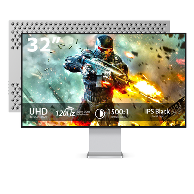 Fyonix 32 Inch 4K Monitor UHD 3840×2160 120Hz IPS Black Panel, USB-C 65W, HDMI 2.1 & DP 1.4, 96% DCI-P3, ΔE≤2, Height-Adjustable & Pivot Stand — for Creators & Gamers